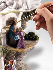 Hand-painted in Renaissance-inspired colors